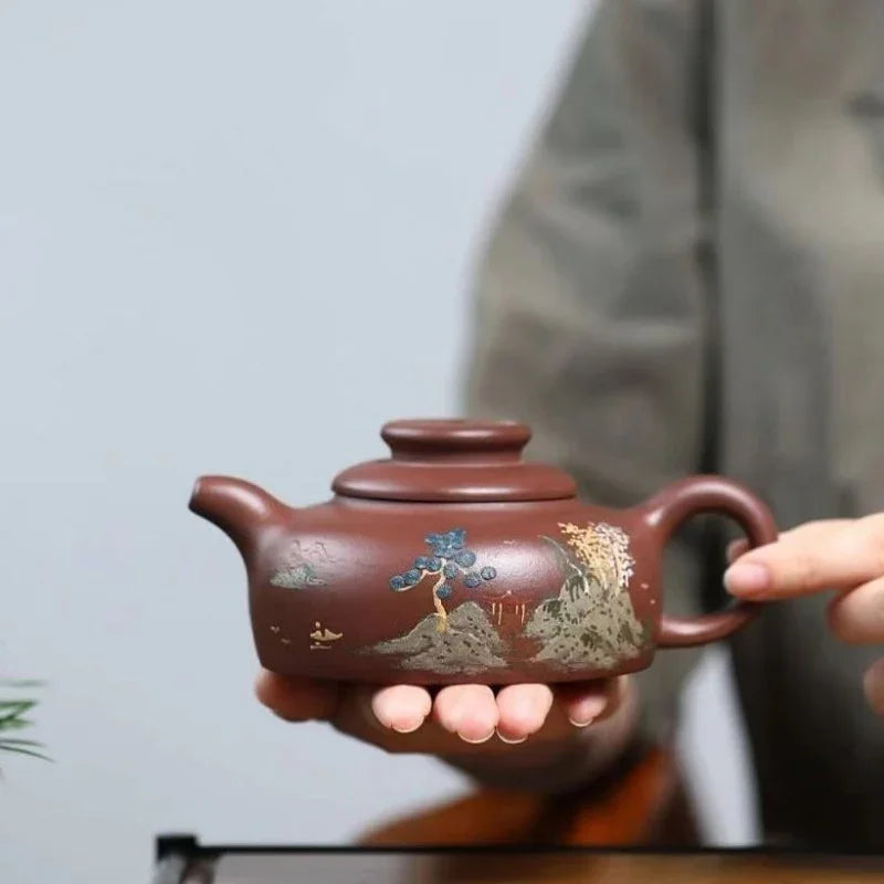 Yixing Zisha Teapot [Shanshui Han Jiang Julun] (Di Cao Qing - 250ml)