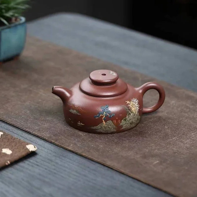 Yixing Zisha Teapot [Shanshui Han Jiang Julun] (Di Cao Qing - 250ml)