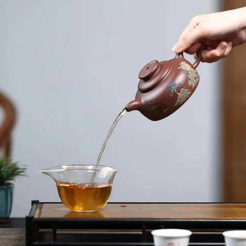 Yixing Zisha Teapot [Shanshui Han Jiang Julun] (Di Cao Qing - 250ml)