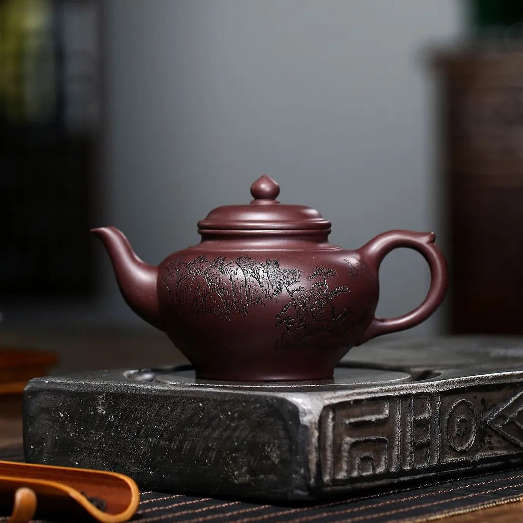 Yixing Zisha Teapot [Shanshui Xiao Ying] (Zi Ni - 290ml) - YIQIN TEA HOUSE | yiqinteahouse.com | 200-300ml, teapot, teaware, zisha teapot