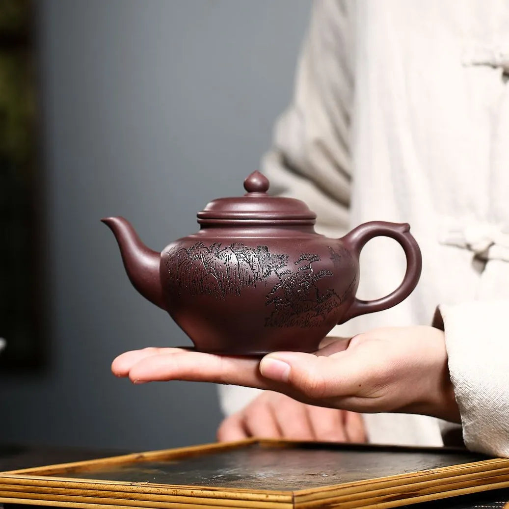 Yixing Zisha Teapot [Shanshui Xiao Ying] (Zi Ni - 290ml) - YIQIN TEA HOUSE | yiqinteahouse.com | 200-300ml, teapot, teaware, zisha teapot