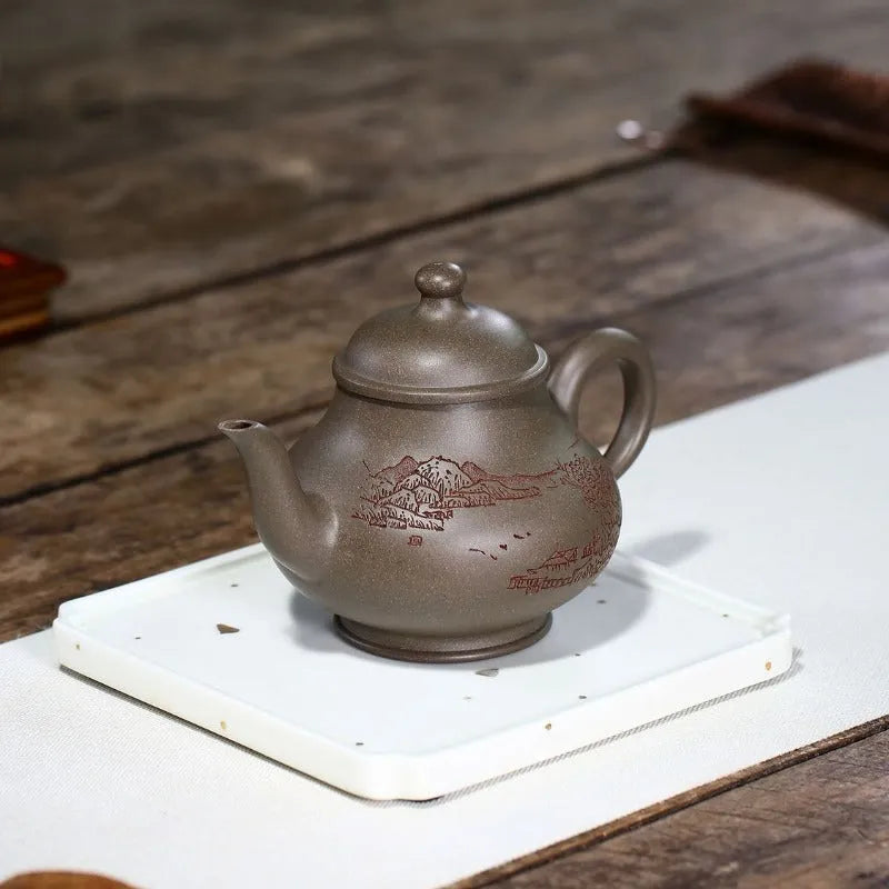 Yixing Zisha Teapot [Shen Deng Yu Hu] (Xue Ke Qing Duan Ni - 310ml) - YIQIN TEA HOUSE | yiqinteahouse.com | >300ml, new arrival, teapot, teaware, zisha teapot