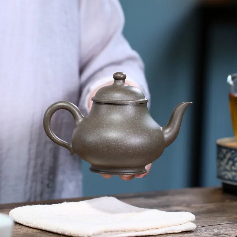 Yixing Zisha Teapot [Shen Deng Yu Hu] (Xue Ke Qing Duan Ni - 310ml) - YIQIN TEA HOUSE | yiqinteahouse.com | >300ml, new arrival, teapot, teaware, zisha teapot