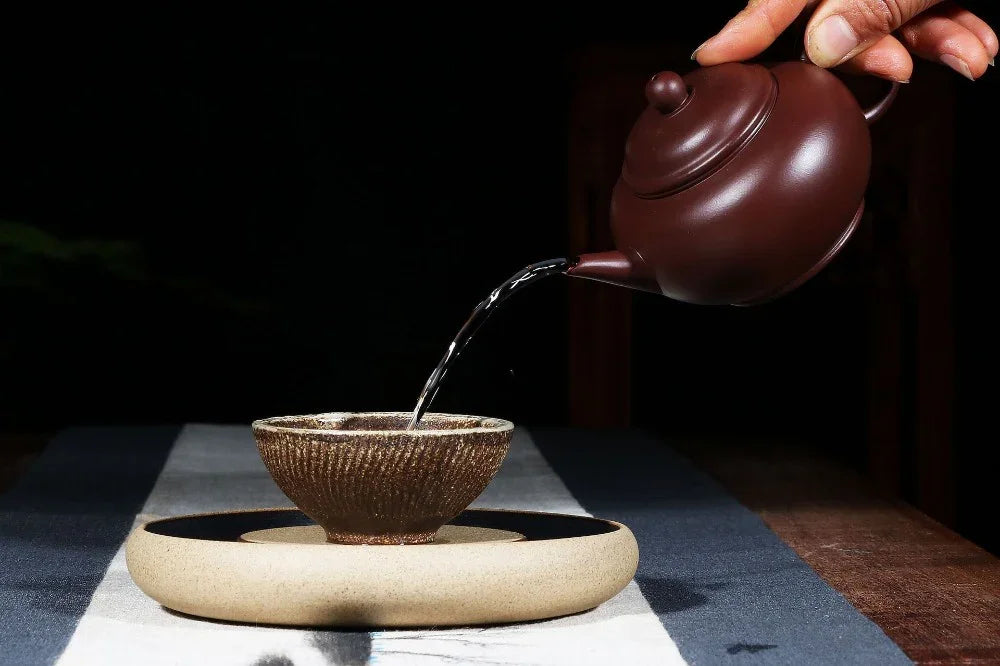 Yixing Zisha Teapot [Shui Ping Pot] (Zi Zhu Ni - 210ml) - YIQIN TEA HOUSE | yiqinteahouse.com | 200-300ml, teapot, teaware, zisha teapot