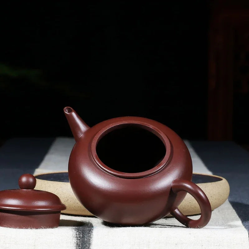Yixing Zisha Teapot [Shui Ping Pot] (Zi Zhu Ni - 210ml) - YIQIN TEA HOUSE | yiqinteahouse.com | 200-300ml, teapot, teaware, zisha teapot
