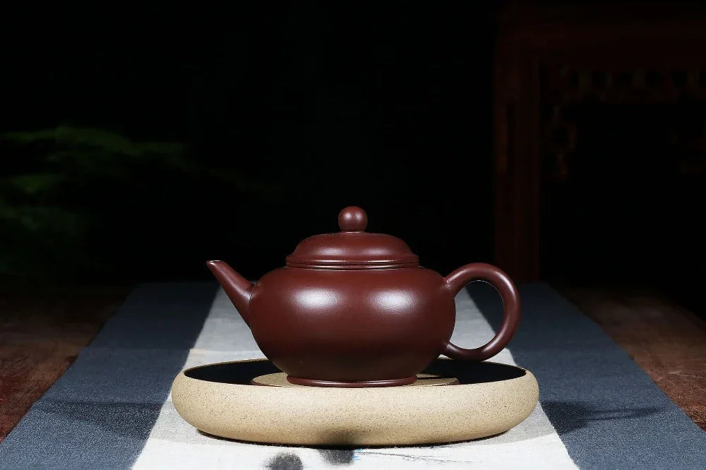 Yixing Zisha Teapot [Shui Ping Pot] (Zi Zhu Ni - 210ml) - YIQIN TEA HOUSE | yiqinteahouse.com | 200-300ml, teapot, teaware, zisha teapot
