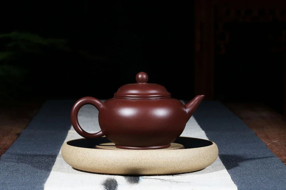 Yixing Zisha Teapot [Shui Ping Pot] (Zi Zhu Ni - 210ml) - YIQIN TEA HOUSE | yiqinteahouse.com | 200-300ml, teapot, teaware, zisha teapot
