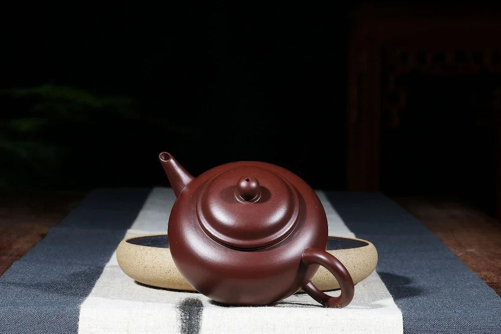 Yixing Zisha Teapot [Shui Ping Pot] (Zi Zhu Ni - 210ml) - YIQIN TEA HOUSE | yiqinteahouse.com | 200-300ml, teapot, teaware, zisha teapot