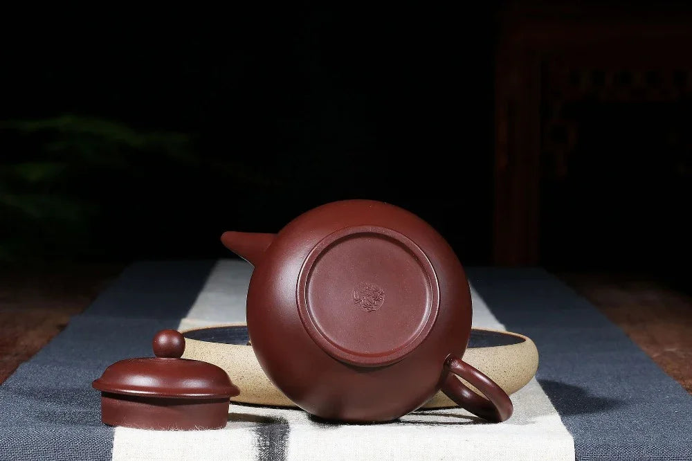 Yixing Zisha Teapot [Shui Ping Pot] (Zi Zhu Ni - 210ml) - YIQIN TEA HOUSE | yiqinteahouse.com | 200-300ml, teapot, teaware, zisha teapot