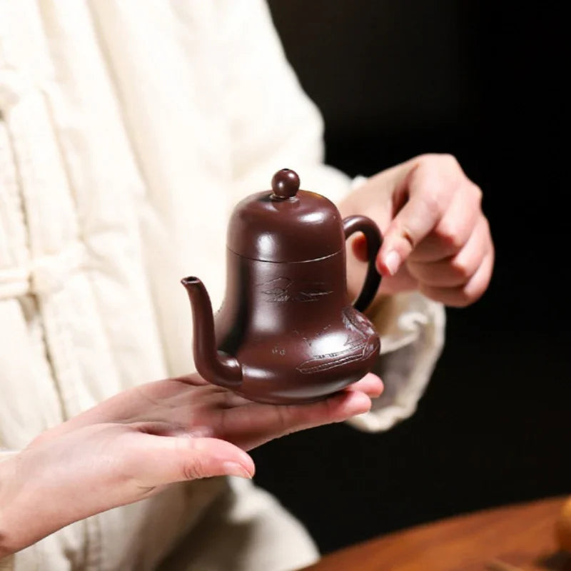 Yixing Zisha Teapot [Si Ting Pot] (Zi Zhu Ni - 170ml) - YIQIN TEA HOUSE | yiqinteahouse.com | <200ml, teapot, teaware, zisha teapot