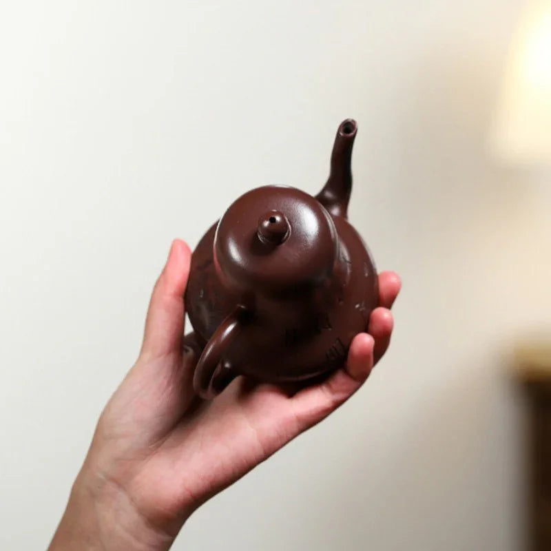 Yixing Zisha Teapot [Si Ting Pot] (Zi Zhu Ni - 170ml) - YIQIN TEA HOUSE | yiqinteahouse.com | <200ml, teapot, teaware, zisha teapot