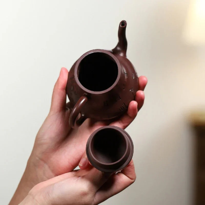 Yixing Zisha Teapot [Si Ting Pot] (Zi Zhu Ni - 170ml) - YIQIN TEA HOUSE | yiqinteahouse.com | <200ml, teapot, teaware, zisha teapot