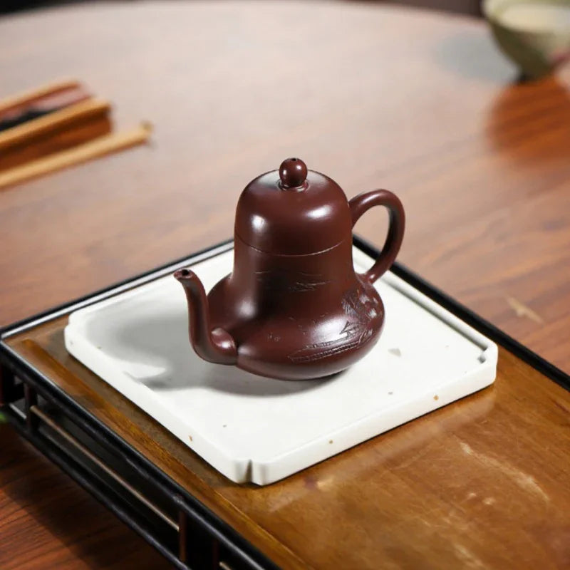 Yixing Zisha Teapot [Si Ting Pot] (Zi Zhu Ni - 170ml) - YIQIN TEA HOUSE | yiqinteahouse.com | <200ml, teapot, teaware, zisha teapot