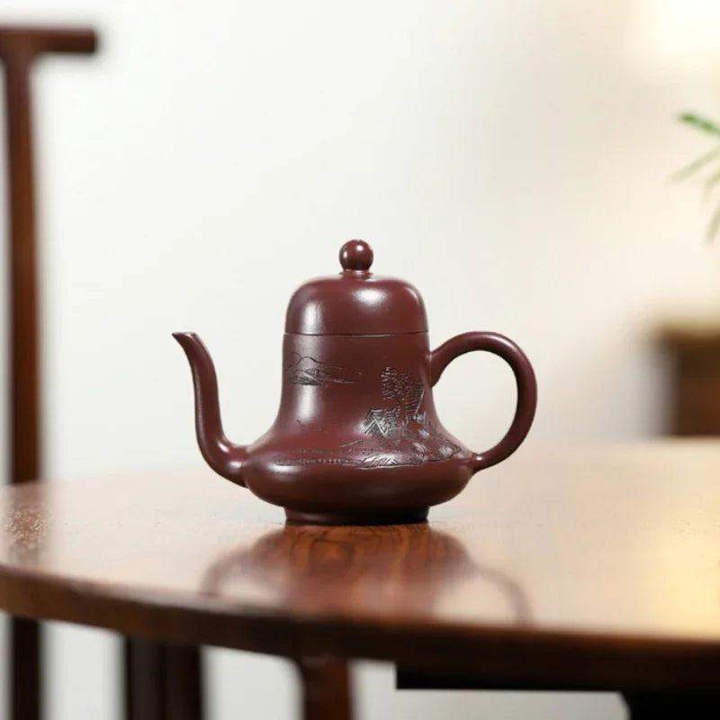 Yixing Zisha Teapot [Si Ting Pot] (Zi Zhu Ni - 170ml) - YIQIN TEA HOUSE | yiqinteahouse.com | <200ml, teapot, teaware, zisha teapot