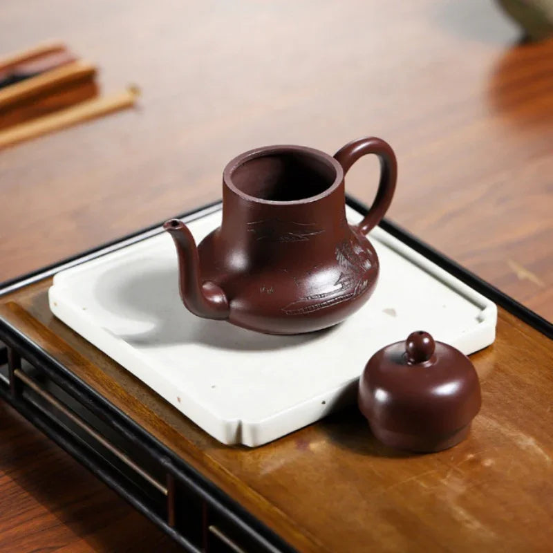 Yixing Zisha Teapot [Si Ting Pot] (Zi Zhu Ni - 170ml) - YIQIN TEA HOUSE | yiqinteahouse.com | <200ml, teapot, teaware, zisha teapot