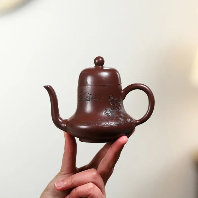 Yixing Zisha Teapot [Si Ting Pot] (Zi Zhu Ni - 170ml) - YIQIN TEA HOUSE | yiqinteahouse.com | <200ml, teapot, teaware, zisha teapot