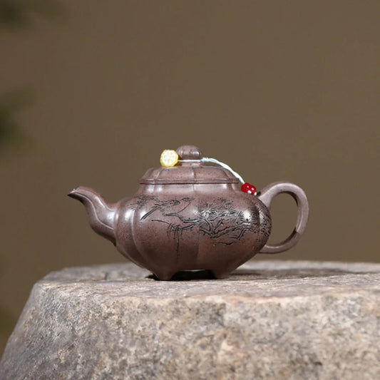 Teko Yixing Zisha [Sifang Chuan Lu Pot] (Qinghui Duan Firewood Fired - 270ml)