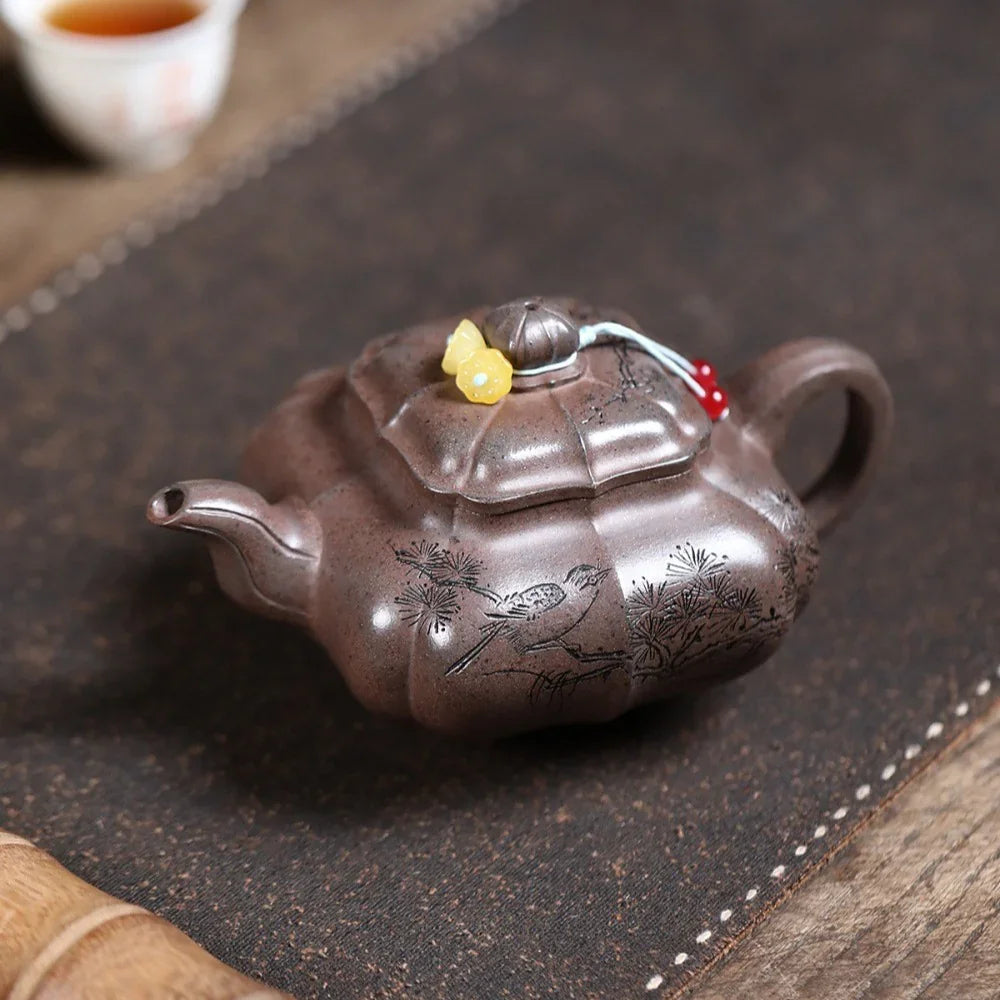 Teko Yixing Zisha [Sifang Chuan Lu Pot] (Qinghui Duan Firewood Fired - 270ml)