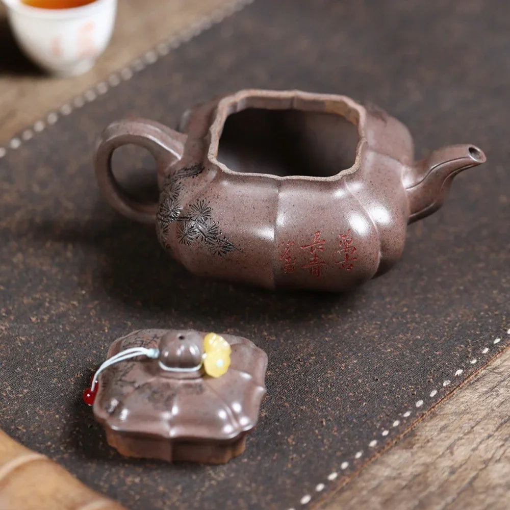 Teko Yixing Zisha [Sifang Chuan Lu Pot] (Qinghui Duan Firewood Fired - 270ml)
