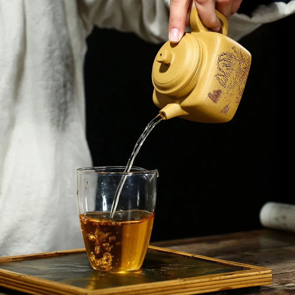 Yixing Zisha Teapot [Sifang Dezhong] (Huangjin Duan Ni - 220ml) - YIQIN TEA HOUSE | yiqinteahouse.com | 200-300ml, new arrival, teapot, teaware, zisha teapot