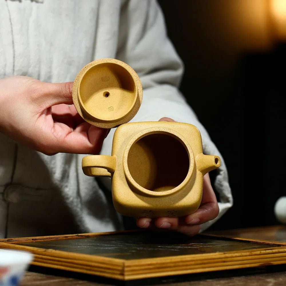 Yixing Zisha Teapot [Sifang Dezhong] (Huangjin Duan Ni - 220ml) - YIQIN TEA HOUSE | yiqinteahouse.com | 200-300ml, new arrival, teapot, teaware, zisha teapot