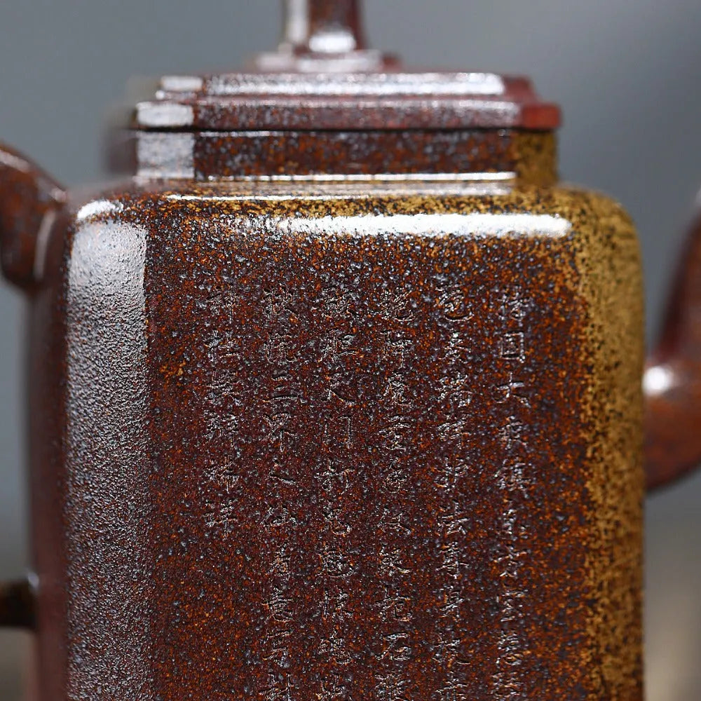 Yixing Zisha Teapot [Sifang Ji Yu] (High Temperature Duan Ni Fired - 340ml) - YIQIN TEA HOUSE | yiqinteahouse.com | >300ml, new arrival, teapot, teaware, zisha teapot