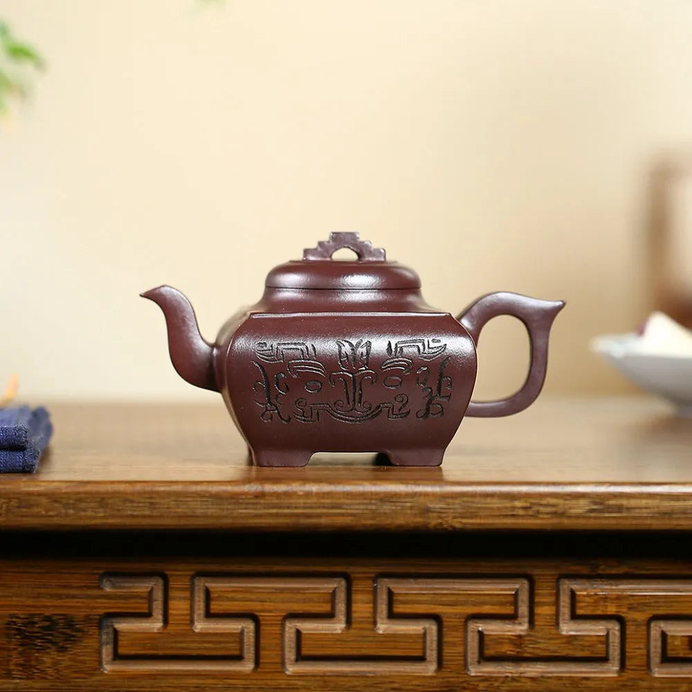 Yixing Zisha Teapot [Sifang Xiangrui] (Di Cao Qing - 270ml) - YIQIN TEA HOUSE | yiqinteahouse.com | 200-300ml, new arrival, teapot, teaware, zisha teapot