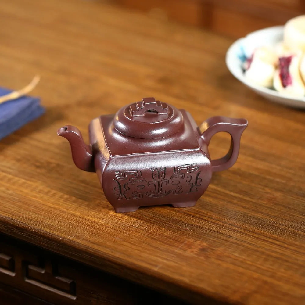 Yixing Zisha Teapot [Sifang Xiangrui] (Di Cao Qing - 270ml) - YIQIN TEA HOUSE | yiqinteahouse.com | 200-300ml, new arrival, teapot, teaware, zisha teapot