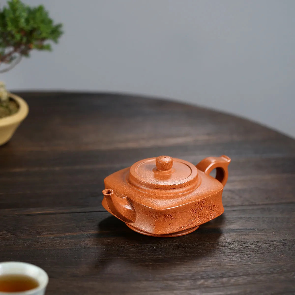 Yixing Zisha Teapot [Sifang Zhou Pan] (Hong Jiang Po Ni - 270ml) - YIQIN TEA HOUSE | yiqinteahouse.com | 200-300ml, new arrival, teapot, teaware, zisha teapot