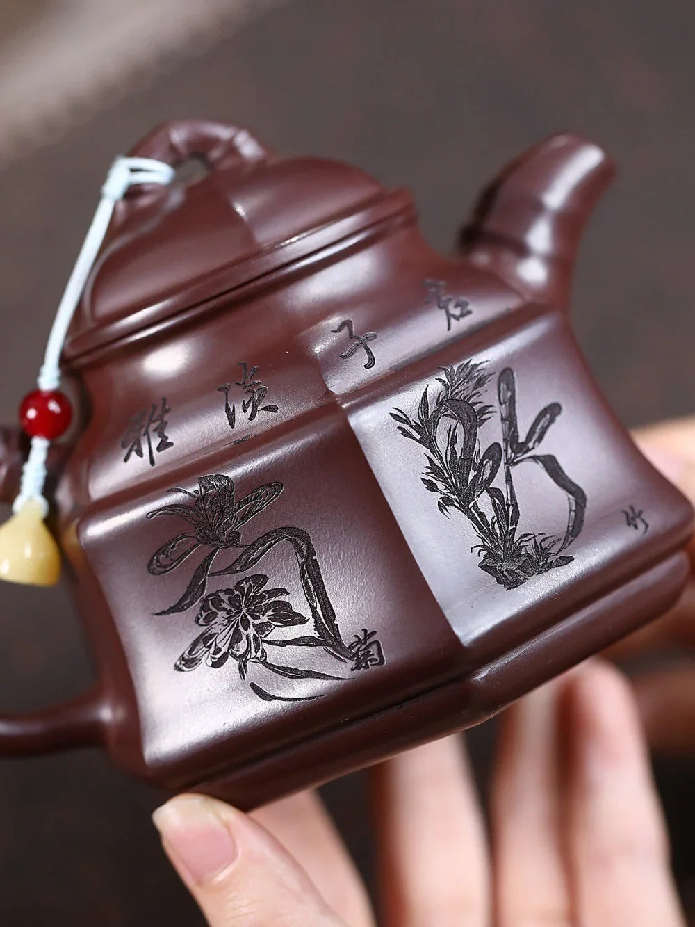 Teko Zisha Yixing [Sijunzi Zhu Ding] (Shi Hong - 310ml)