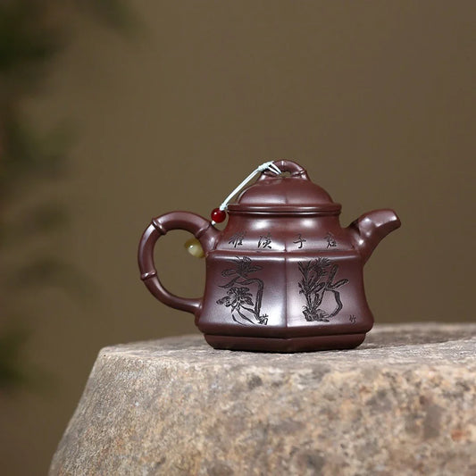 Yixing Zisha Teapot [Sijunzi Zhu Ding] (Shi Hong - 310ml)
