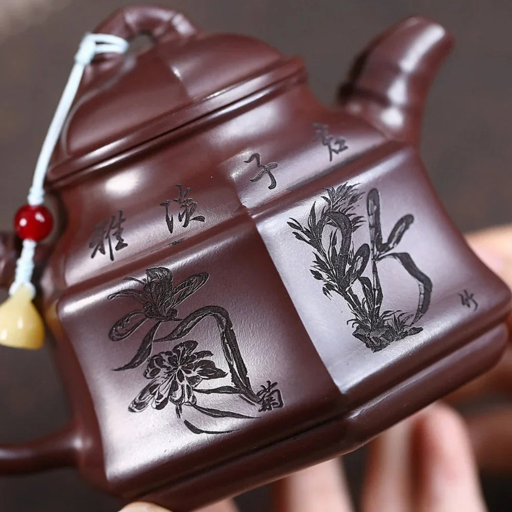 Teko Zisha Yixing [Sijunzi Zhu Ding] (Shi Hong - 310ml)