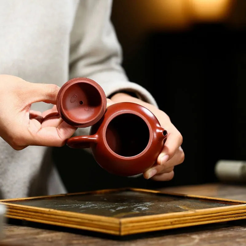 Yixing Zisha Teapot [Small Xishi Pot] (Dahongpao - 120ml) - YIQIN TEA HOUSE | yiqinteahouse.com | <200ml, teapot, teaware, zisha teapot