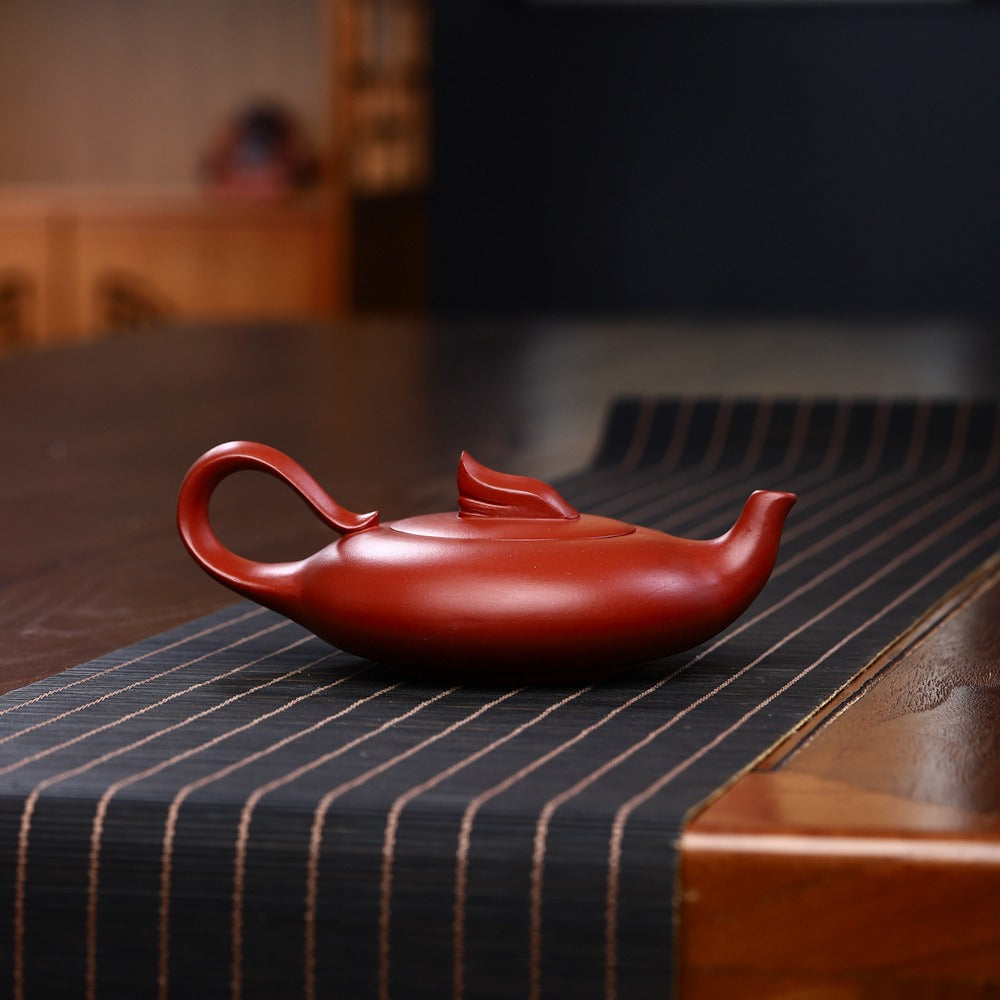 Yixing Zisha Teapot [Smooth & Fine] Painted/Plain (Dahongpao - 200ml) - YIQIN TEA HOUSE | yiqinteahouse.com | 200-300ml, new arrival, teapot, teaware, zisha teapot