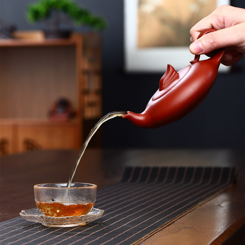 Yixing Zisha Teapot [Smooth & Fine] Painted/Plain (Dahongpao - 200ml) - YIQIN TEA HOUSE | yiqinteahouse.com | 200-300ml, new arrival, teapot, teaware, zisha teapot