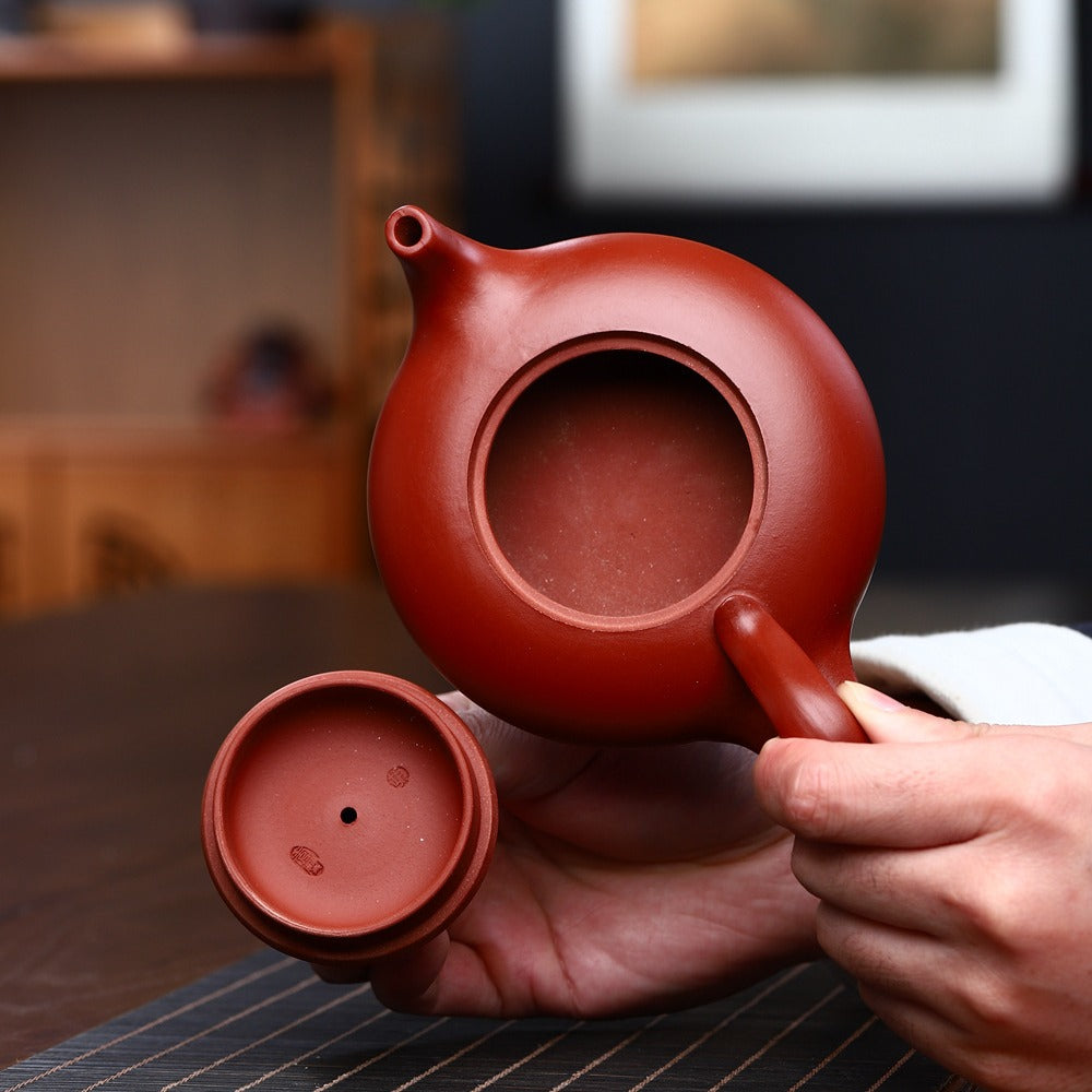 Yixing Zisha Teapot [Smooth & Fine] Painted/Plain (Dahongpao - 200ml) - YIQIN TEA HOUSE | yiqinteahouse.com | 200-300ml, new arrival, teapot, teaware, zisha teapot