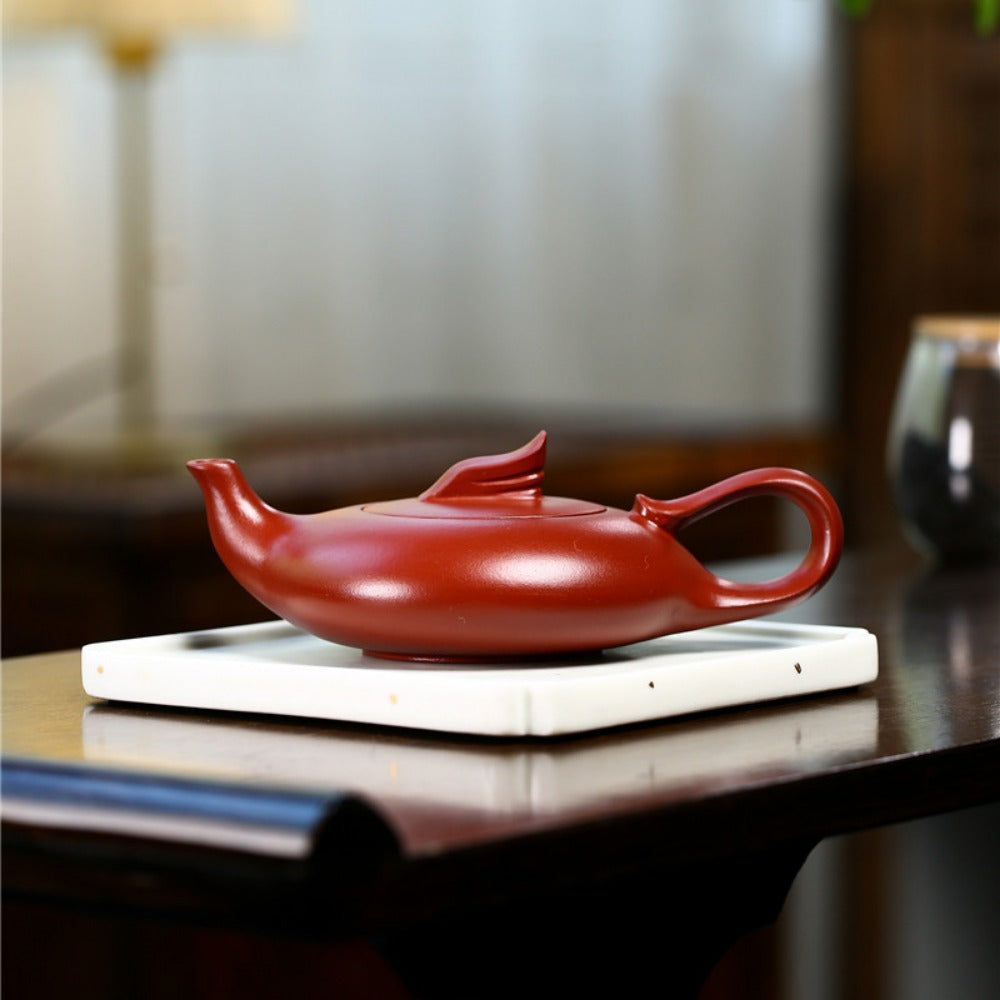 Yixing Zisha Teapot [Smooth & Fine] Painted/Plain (Dahongpao - 200ml) - YIQIN TEA HOUSE | yiqinteahouse.com | 200-300ml, new arrival, teapot, teaware, zisha teapot