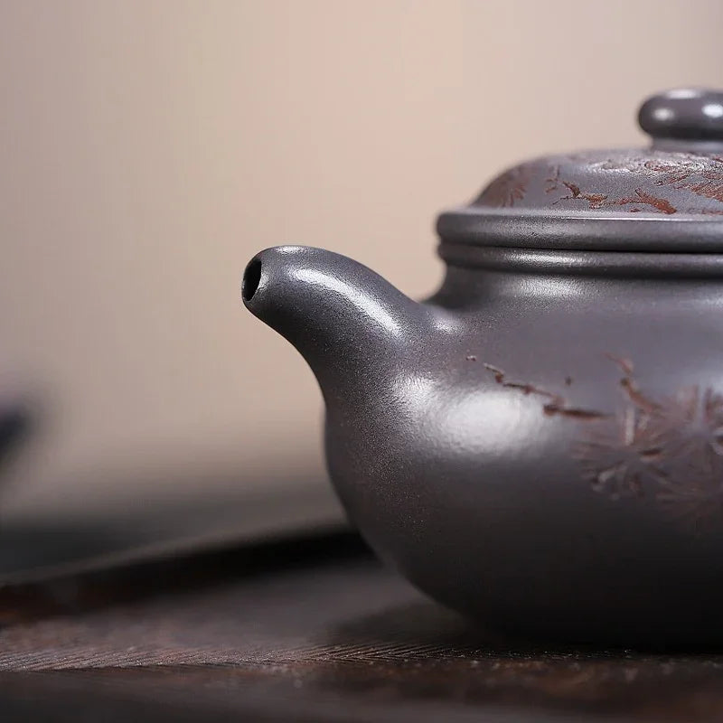 Yixing Zisha Teapot [Songzhi Fanggu] (Ting Qing Ni - 250ml) - YIQIN TEA HOUSE | yiqinteahouse.com | 200-300ml, teapot, teaware, zisha teapot