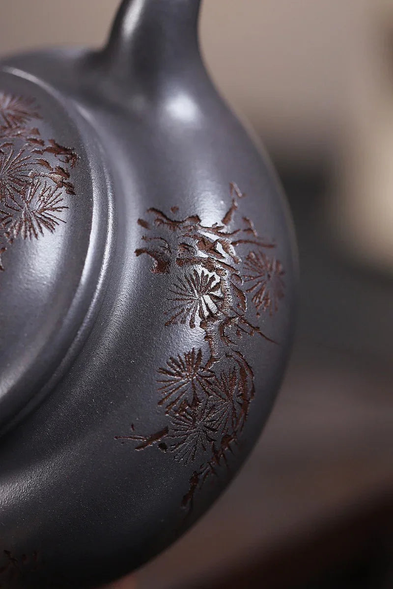 Yixing Zisha Teapot [Songzhi Fanggu] (Ting Qing Ni - 250ml) - YIQIN TEA HOUSE | yiqinteahouse.com | 200-300ml, teapot, teaware, zisha teapot