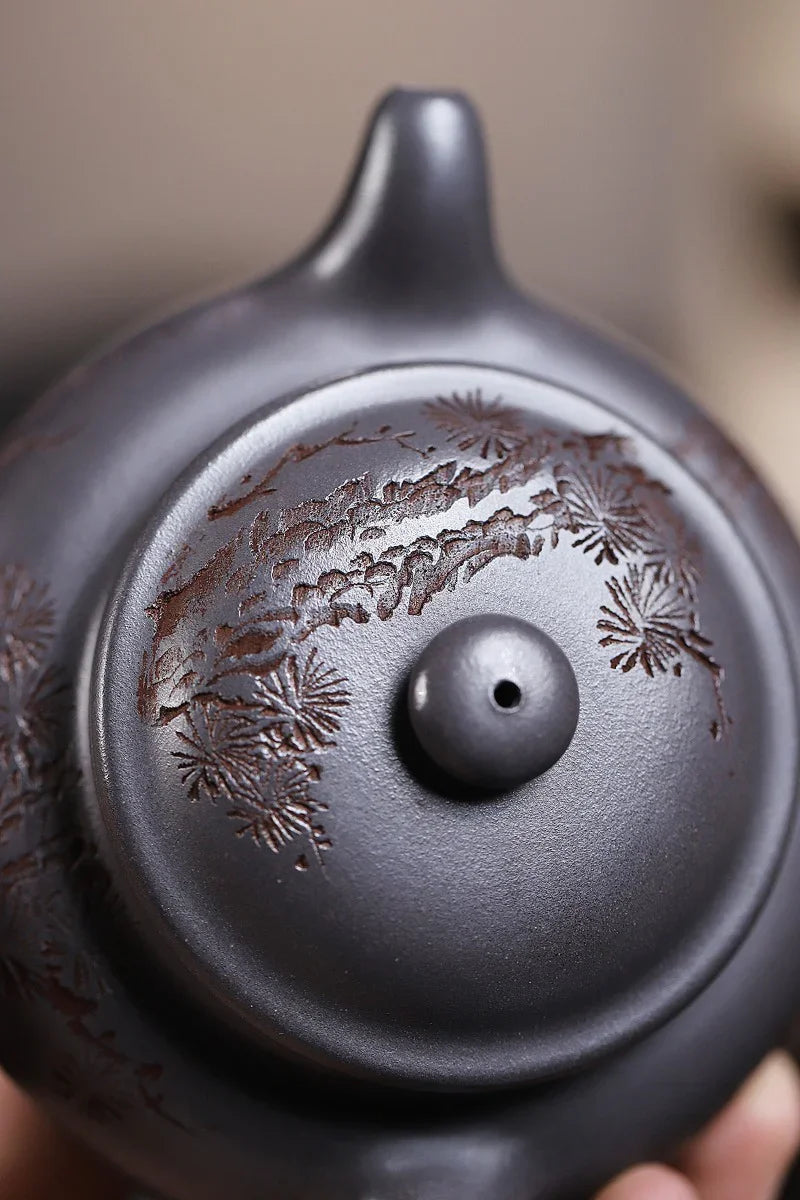 Yixing Zisha Teapot [Songzhi Fanggu] (Ting Qing Ni - 250ml) - YIQIN TEA HOUSE | yiqinteahouse.com | 200-300ml, teapot, teaware, zisha teapot