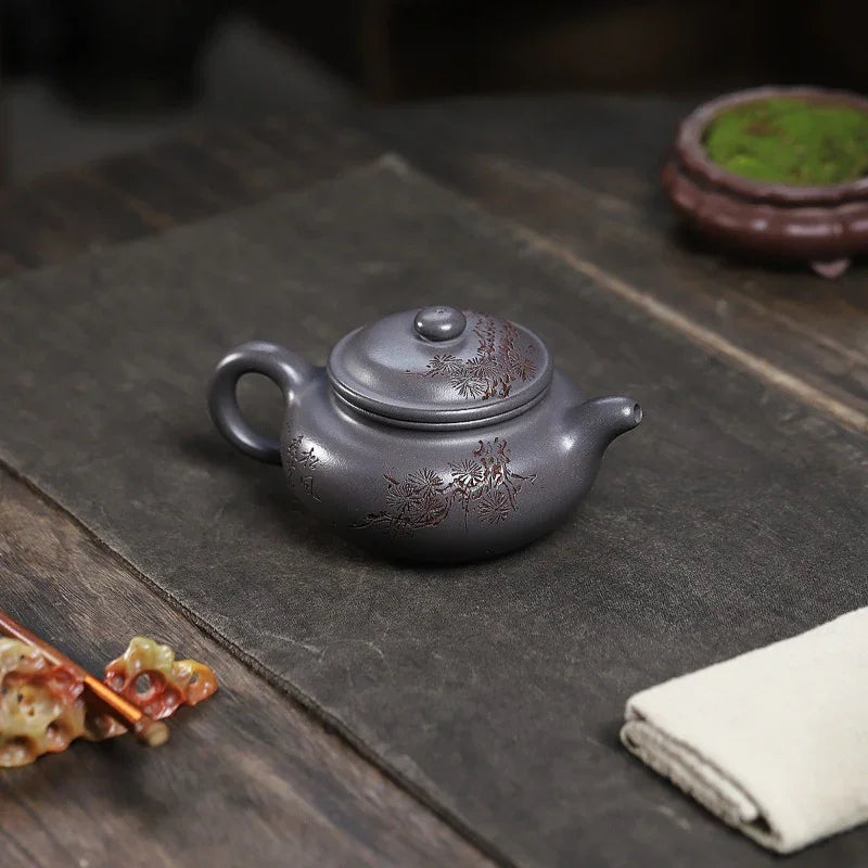 Yixing Zisha Teapot [Songzhi Fanggu] (Ting Qing Ni - 250ml) - YIQIN TEA HOUSE | yiqinteahouse.com | 200-300ml, teapot, teaware, zisha teapot