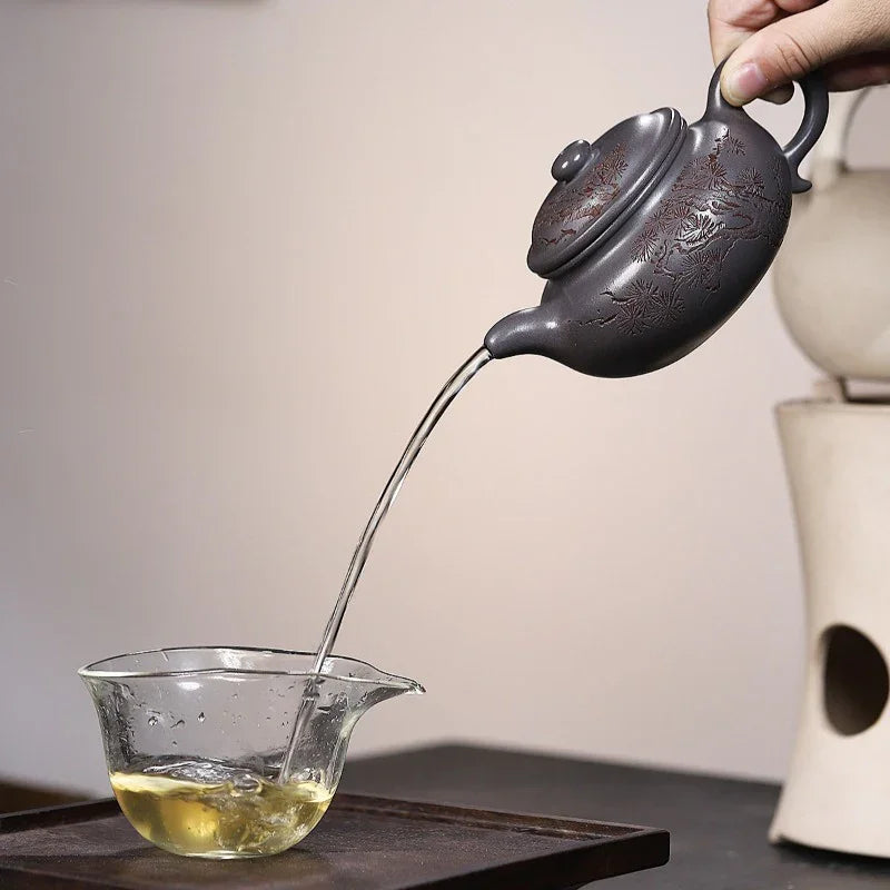 Yixing Zisha Teapot [Songzhi Fanggu] (Ting Qing Ni - 250ml) - YIQIN TEA HOUSE | yiqinteahouse.com | 200-300ml, teapot, teaware, zisha teapot