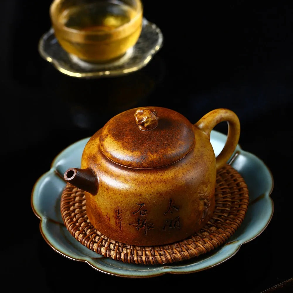 Yixing Zisha Teapot [Taihu Shi De Zhong] (Longgu Jin Sha - 220ml) - YIQIN TEA HOUSE | yiqinteahouse.com | 200-300ml, new arrival, teapot, teaware, zisha teapot