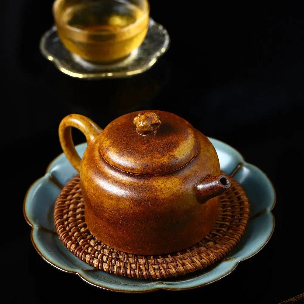 Yixing Zisha Teapot [Taihu Shi De Zhong] (Longgu Jin Sha - 220ml) - YIQIN TEA HOUSE | yiqinteahouse.com | 200-300ml, new arrival, teapot, teaware, zisha teapot