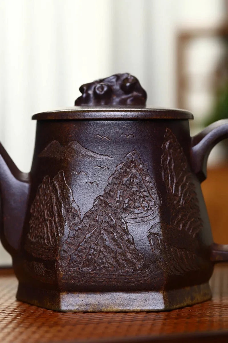 Yixing Zisha Teapot [Taihu Stone Fang Yuan] (Duan Ni Firewood Firing - 300ml) - YIQIN TEA HOUSE | yiqinteahouse.com | 200-300ml, teapot, teaware, zisha teapot