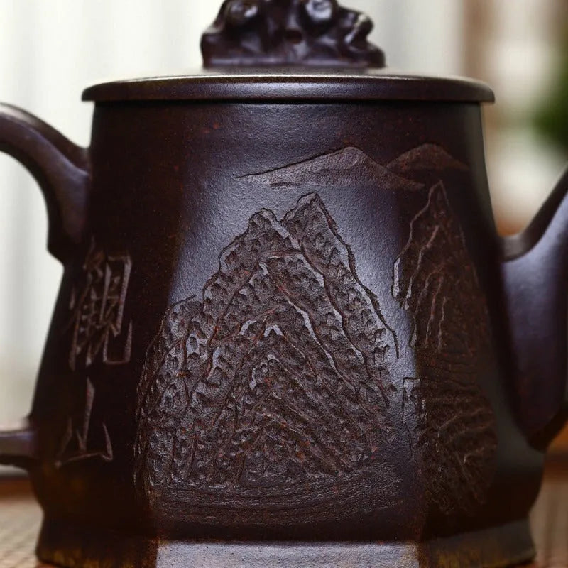 Yixing Zisha Teapot [Taihu Stone Fang Yuan] (Duan Ni Firewood Firing - 300ml) - YIQIN TEA HOUSE | yiqinteahouse.com | 200-300ml, teapot, teaware, zisha teapot