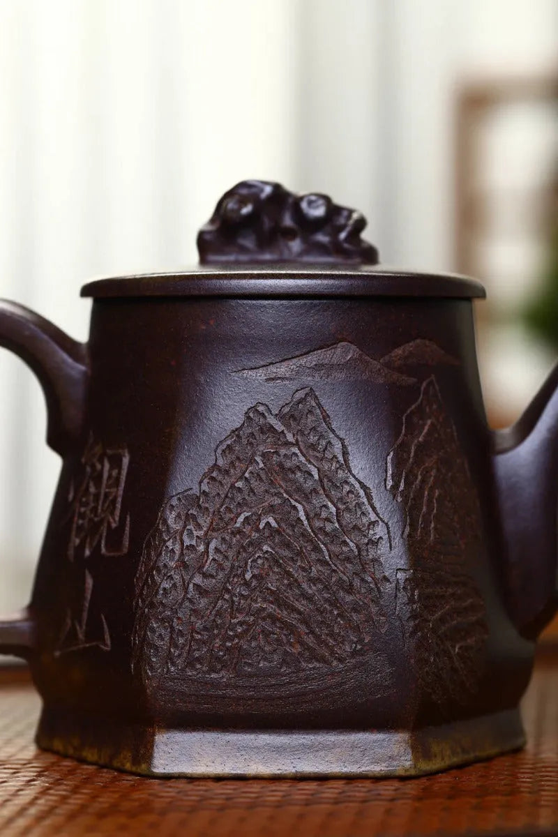 Yixing Zisha Teapot [Taihu Stone Fang Yuan] (Duan Ni Firewood Firing - 300ml) - YIQIN TEA HOUSE | yiqinteahouse.com | 200-300ml, teapot, teaware, zisha teapot