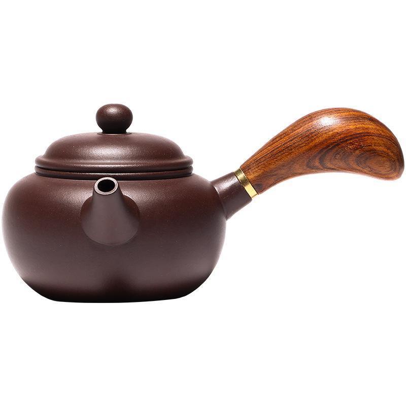 Yixing Zisha Teapot [Tang Yu Side Handle Pot] (Zi Ni - 220ml) - YIQIN TEA HOUSE | yiqinteahouse.com | 200-300ml, teapot, teaware, zisha teapot