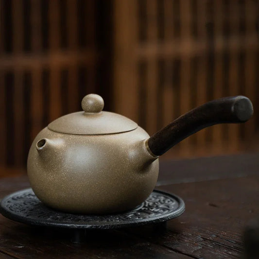 Teko Zisha Yixing [Tang Yu Xishi Side Handle Pot] (Qing Duan Ni - 200ml)