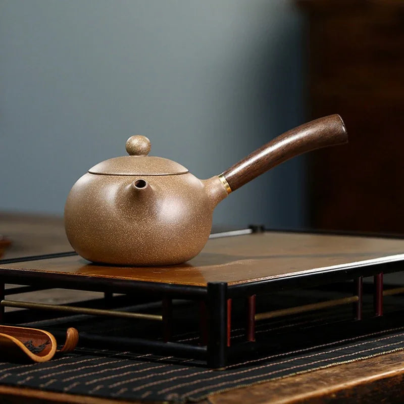 Teko Zisha Yixing [Tang Yu Xishi Side Handle Pot] (Qing Duan Ni - 200ml)